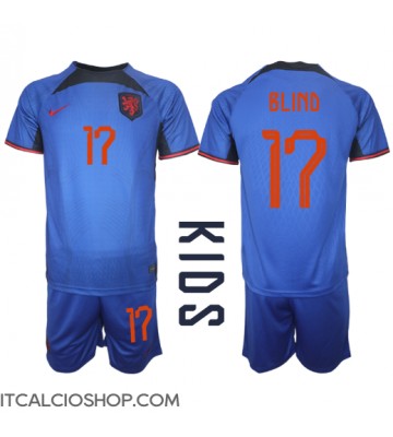 Olanda Daley Blind #17 Seconda Maglia Bambino Mondiali 2022 Manica Corta (+ Pantaloni corti)